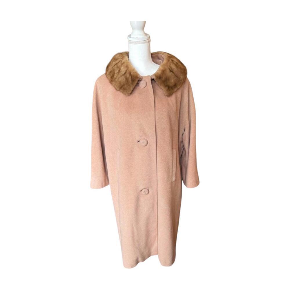 Bernhard Altmann Vintage Wool & Fur Coat, Adormé Collection, Large